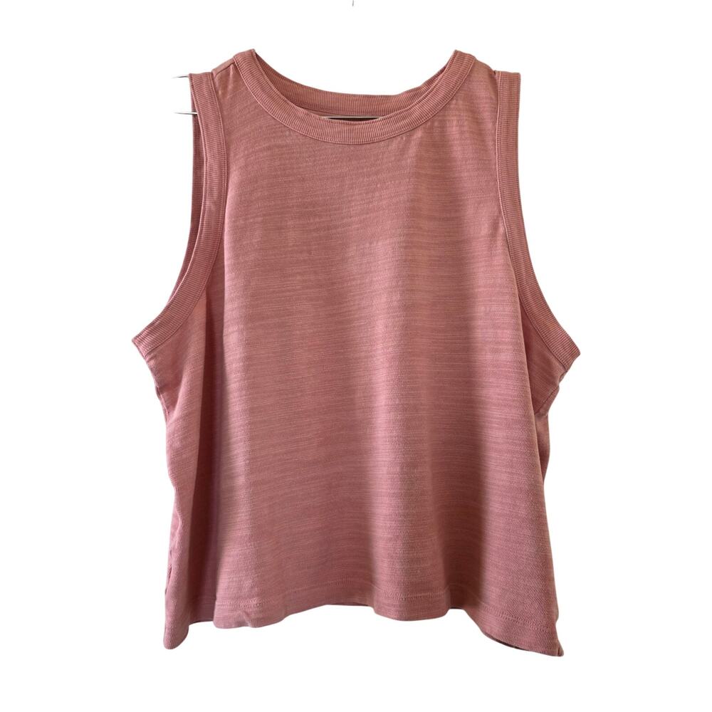 LOFT Sleeveless Knit Tank Top Peach Womens XL Cotton Soft Casual Basic